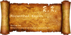 Rozenthal Kevin névjegykártya